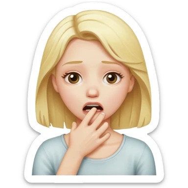 blond girl choking herself sticker