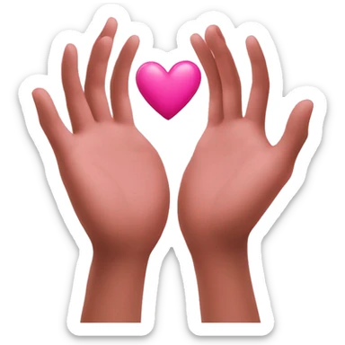 pink heart hands sticker