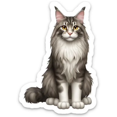 Maine Coon Cat Breed Full Body sticker