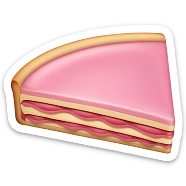 bologna slice, smooth edge, pink sticker