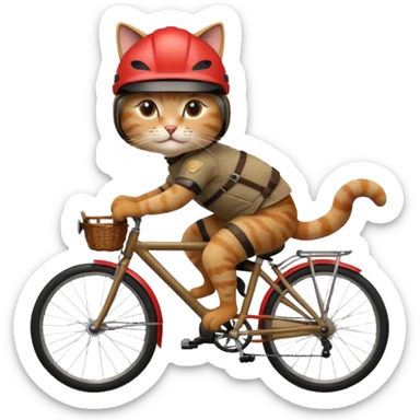 cat cyclist sticker