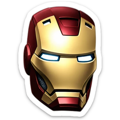 headshot of iron man sticker