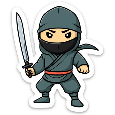 Ninja with a knife  sticker