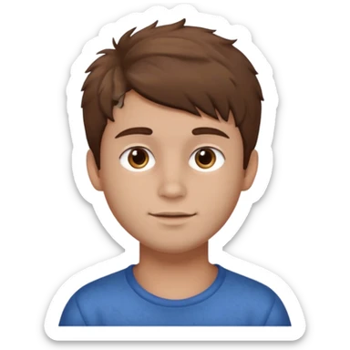 texture powder, boy, fluffy, brown hair sticker