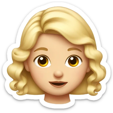 Blonde Toddler girl with bow sticker