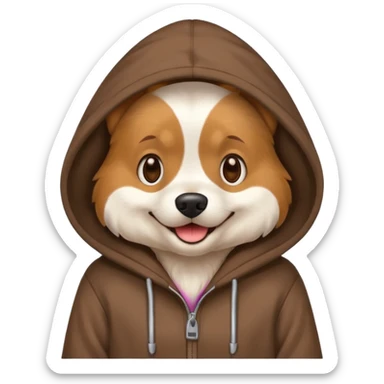 Dog wearing hoodie sticker