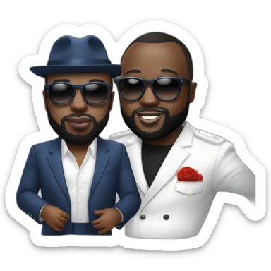 Maître Gims quifait un câlin a jean marie le pen sticker