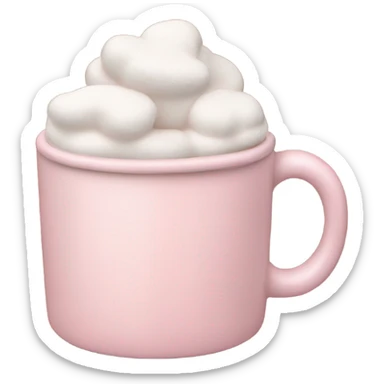Light Pink mug of hot chocolate with marshmallows  sticker