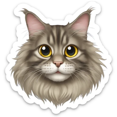 Maine Coon with eyes in a bunch sticker