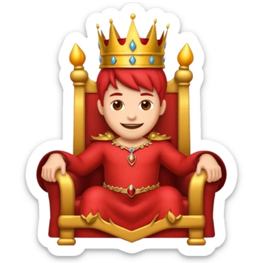 Creer une emoji qui est heureuse est diabolique avec curonne et trône  sticker