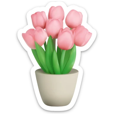 Baby pink tulips in a base sticker