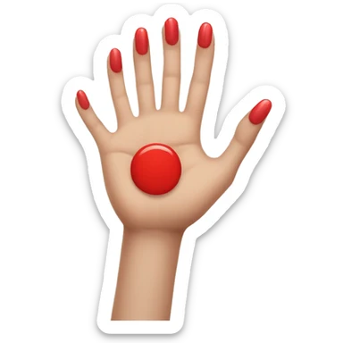 hand with red nail  sticker