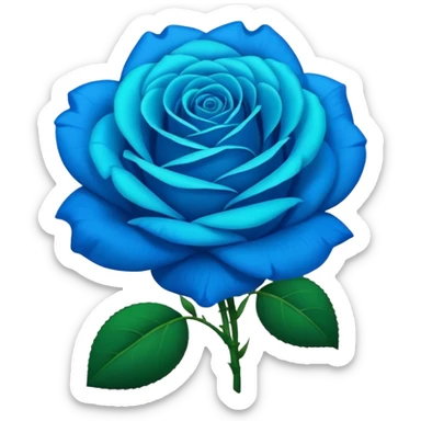 rose shape flower, no stem, now make it a 100% blue, 9.8% green, 0% red, bold and vibrant shade of blue sticker