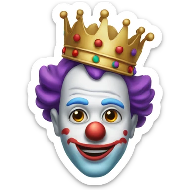 clowns with a crown on  sticker