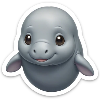 Cute, Disney-style baby manatee sticker