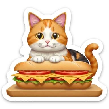 Cat in a deli sticker