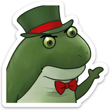 Red Shark with a top hat sticker