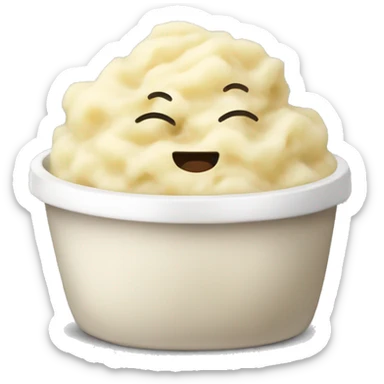 Cute beige mashed potatoes  sticker