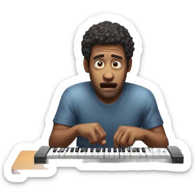  Unhappy Man Breaks Keyboard While Playing Game  sticker