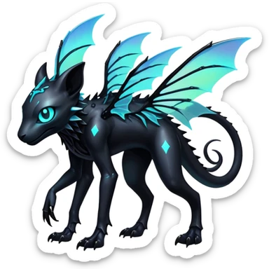 Edgy gothic complex iridescent aesthetic-scenery-Fakémon-creature (full body) sticker