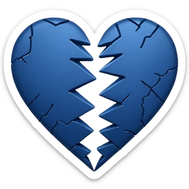 Emoji de corazón azul  oscuro roto ala mitad  sticker