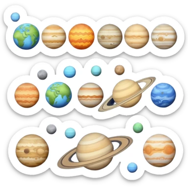 Aline all the planets in a straight line 8 only only 8 sticker