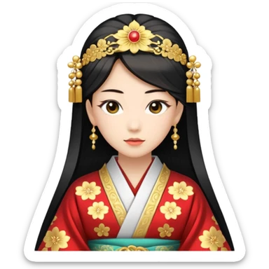 Japanese Princess in ceremonial robe sticker