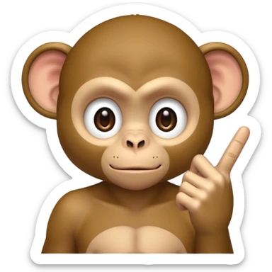 Monkey showing middle finger an saya fuck off in anime style sticker