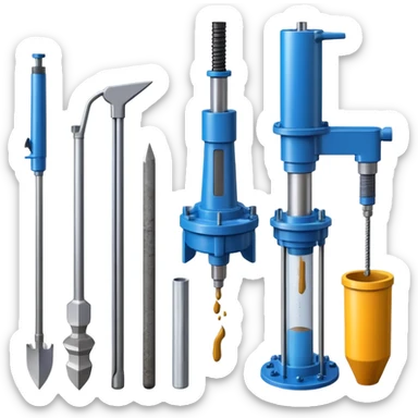 Specialized marine geology tools including sediment corers, rock dredges, and bottom samplers sticker