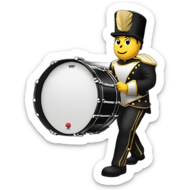 Marching band bass drum 1 player trying to look where they’re going sticker