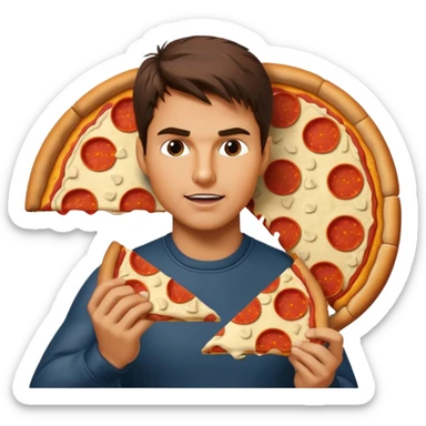 Tom Cruise eating cat pizza sticker