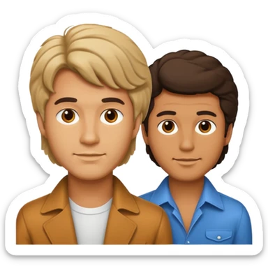 70s 80s men with hair style  sticker