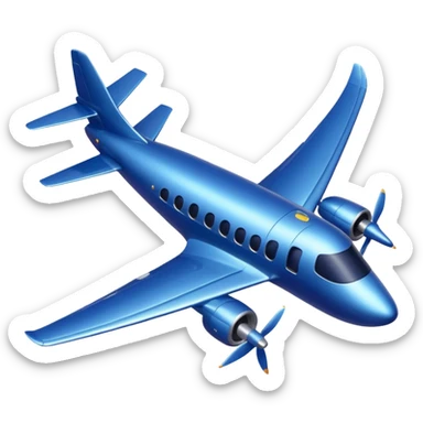 A fully co,poured dark blue plane sticker