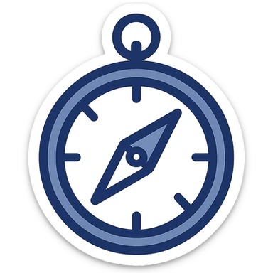compass, modern icon style, simple and clear sticker