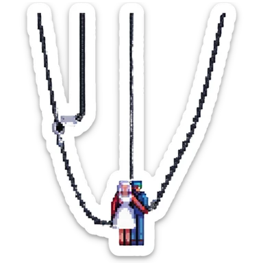 couple connected by a chain sticker