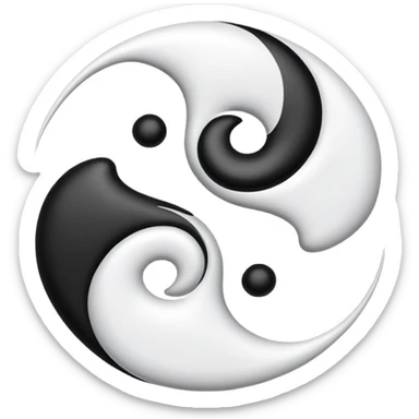 Yin Yang in black and white  sticker