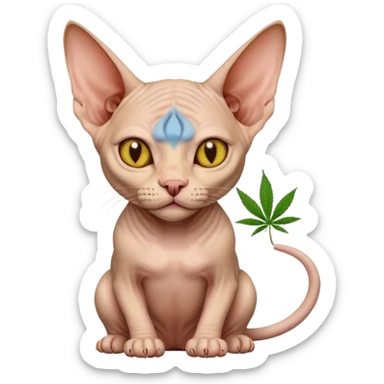 Sphynx cat smoking weed  sticker
