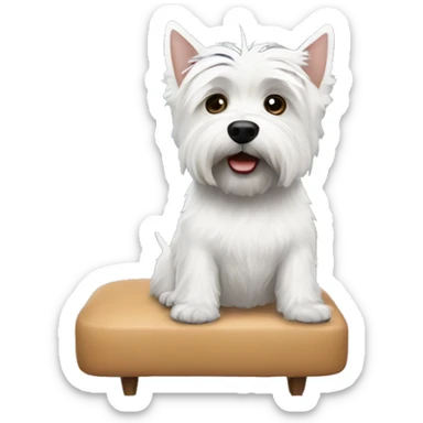 west highland terrier watching tv sticker