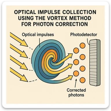  optical impulse collection using the vortex method for photon correction. textbook graphical representation sticker