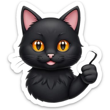 Black Cat paw giving a thumbs up sticker