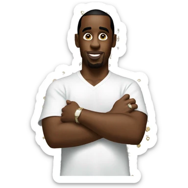 P diddy carrying lots of baby oil  sticker