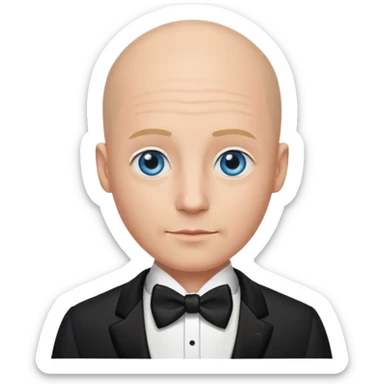 Bald blue eyed groom  sticker