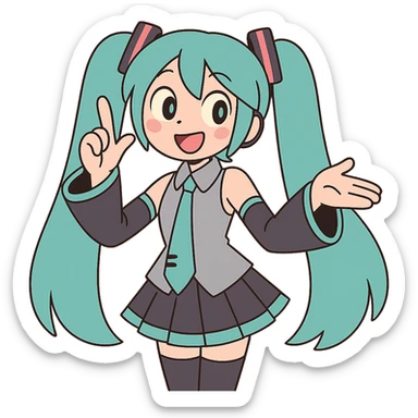 pastel toon style Hatsune Miku sticker