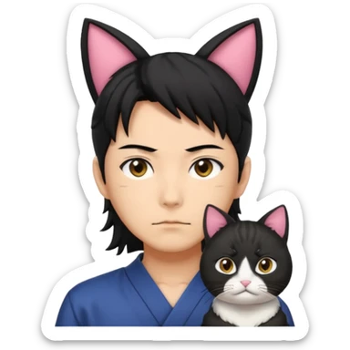 Toji Fushiguro with cat ears sticker