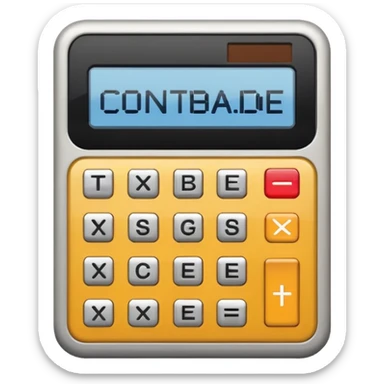 apple style emoji of a calculator with the text 'CONTABILIDADE' on the display, simple and expressive sticker
