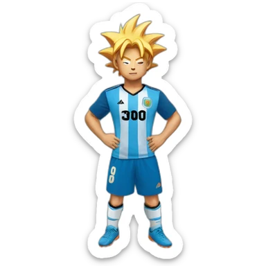 goku with an argentinian soccer shirt sticker