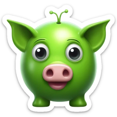 alien piggy bank money  sticker