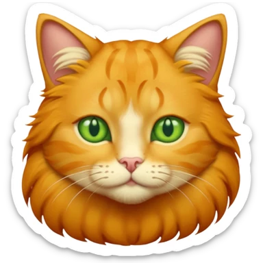 GATO AMARILLO SIN OREJAS VERDES Y OJOS VERDES Y MAS PELUDO sticker