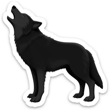 black wolf howling sticker