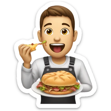 someone giving a bite in a food sticker